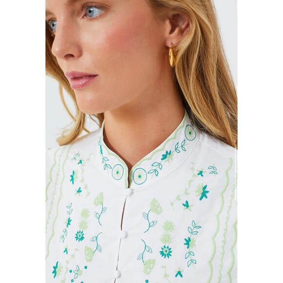 TUCKERNUCK Hyacinth House Green Embroidery Erin Blouse NWT Size XS - Picture 5 of 13